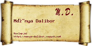 Mánya Dalibor névjegykártya